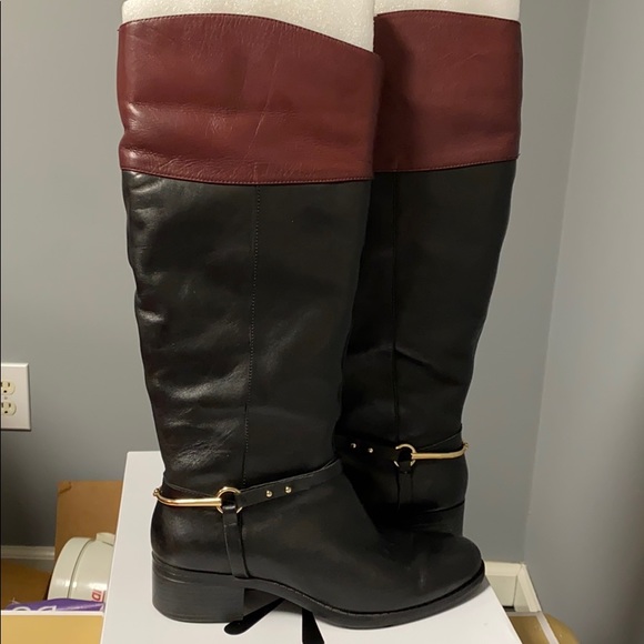 Isaac Miztahi 2-tone Black/brown riding boots. 1” heel. Size 8.5 - Picture 4 of 12